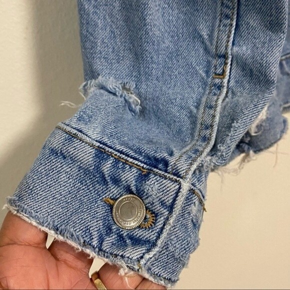 Zara Trafaluc Denimwear Distressed Jacket size Small - Picture 11 of 15